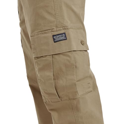 Image of Levi's Men's Mid Rise Khaki Loose Fit Cargo Trousers