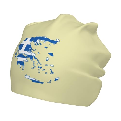 Greek Flag map Children Hip Hop Knitted Hat Kids Elastic Leisure Knit Cap Warm Sleep Beanies Black