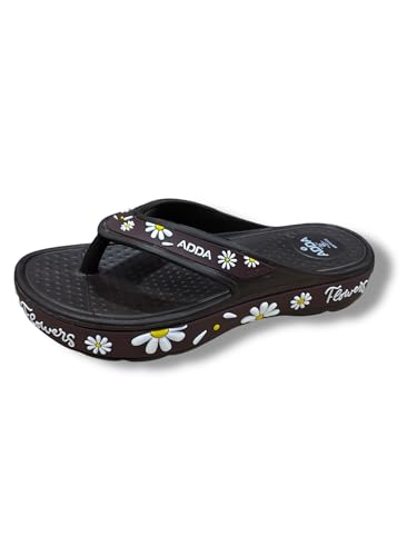 Image of ADDA MY TIME-2 || Durable & Comfortable || EVA Sole || Lightweight || Fashionable || Super Soft || Outdoor Slipper || Sliders for Women (DK.BROWN, UK Footwear Size System, Adult, Women, Numeric, Medium, 7)