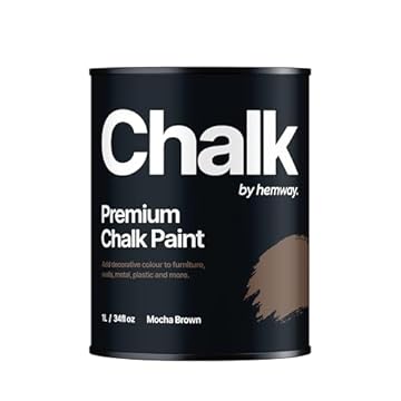 Hemway - Premium Chalk Paint - Mocha Brown 1 L | Chalky Matt Shabby Chic Finish for Interior Furniture & Walls | Quick Dry & 1 Coat