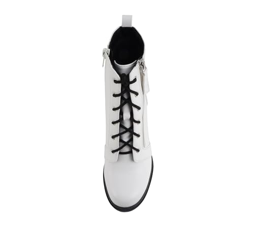 Image of Soda Indiana Women's Faux Leather Lace Up High Chunky Heel Ankle Booties
