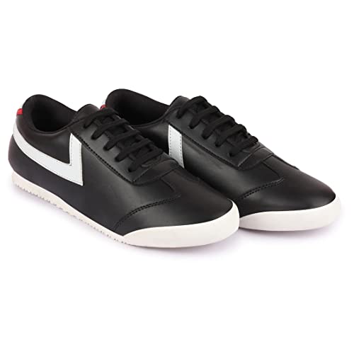 Image of FAUSTO Men's Lace-Up Classic Striped Sneakers Casual Shoes