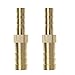 Produktbild eMagTech 2 Stück Messing Widerhaken Reduzierstück 10mm auf 6mm Schlauchverschraubung Adapter Kupplung Konverter für Luftleitung Wasserleitung Kraftstoffleitung Ölleitung