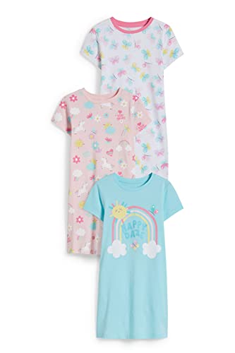 C&A Multipack 3er - Nachthemd helltürkis 116