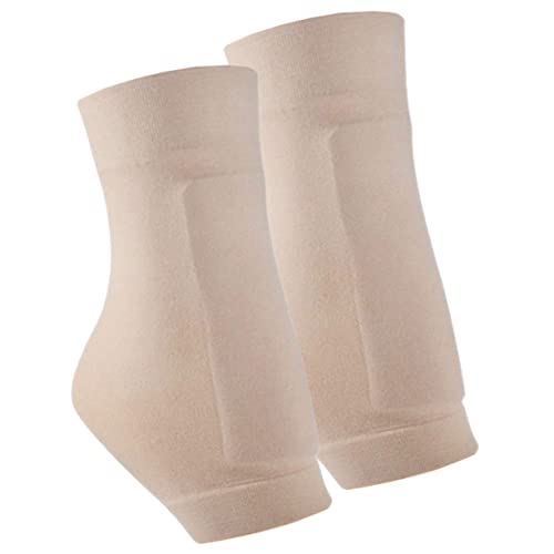 Gogogmee 1pair Ice Skate Ankle Protectors Gel Cushioned Ankle Sleeves for Sports Skiing Running More Foot Support for Ice Skates Work Boots Skin Tone