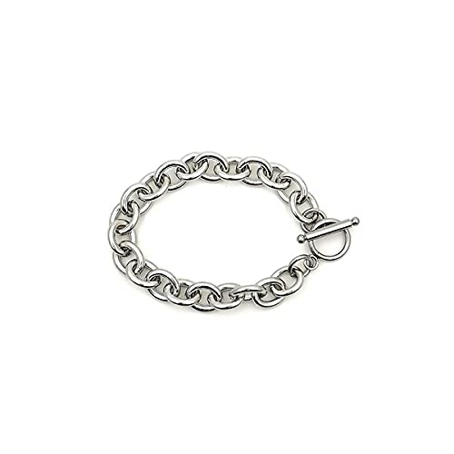 perlesmania.com S11664872 Pax 1 Bracelet - Gourmette 16cm - Grosse Maille 8 mm - en Acier Inoxydable 304 - Coloris Argent Platine Cover