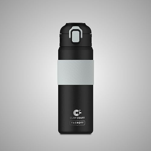 Image of Clay Craft Vacbott Vaccum Amber Double Walled 18 Hours Hot and 24 Hours| Cold Water Bottle Vacuum Insulated|Thermosteel| Flask Bottle 700 ml|Travelling|BPA-Free|BIS Certified|1Year Limited Warranty