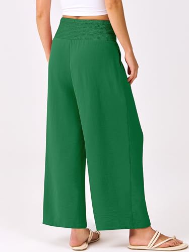 Image of ANRABESS Womens Wide Leg Palazzo Pants with Pockets | Lightweight Breathable High Waisted Pants, Beach Vacation Flowy, Lounge & Casual Summer Trousers