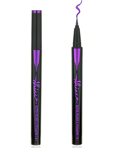 Purple Glitter Eyeliner Liquid Liner Pen-1Pcs Purple Metallic Satin Shimmer Sparkling Eye Liner Eyeshadow Makeup Pen, Long Lasting High Pigmented Waterproof Smudge-proof Eyeliner Pencil,Gift for Women