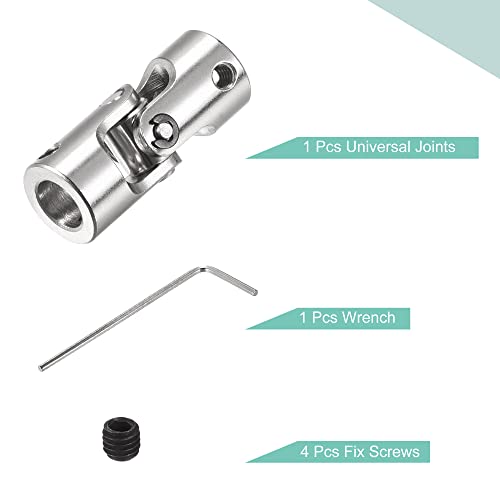 sourcing map Drehbare Kreuzgelenk Wellenkupplung 5mm bis 8mm Innendurchm. L35 x D14 mit Schrauben und Schraubenschlüssel für RC Modell