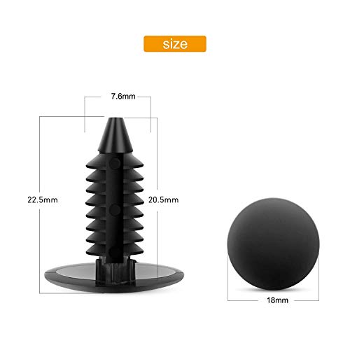 Image of GOOACC GRC-18 100PCS 7mm 8mm 10mm Nylon Push Expansion Screws Replacement Kit,Bumper Fastener Rivet Clips GM 21030249 Ford N807389S