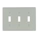 Leviton 87011 3-Gang Toggle Device Switch Wallplate, Standard Size, Thermoset, Device Mount, Gray
