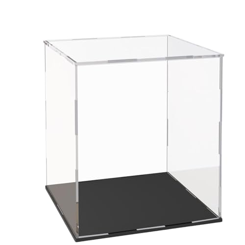 Image of Premium Acrylic Display Case for Collectibles, Action Figures & Toys | Transparent Dustproof Display Box with Black Base (8 inch L x 8 inch W x 12 inch H)