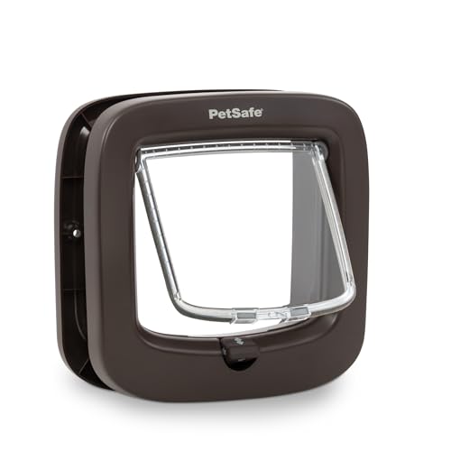 PetSafe - Chatière Manuelle - Système à 4 Options de Fermeture, Économique, Installation Facile - Marron