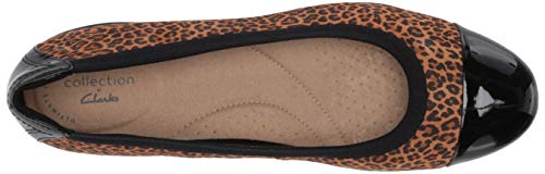 Clarks Womens Sara Orchid Ballet Flat, Dark Tan Leopard Suede, 8.5 Us #TOP4