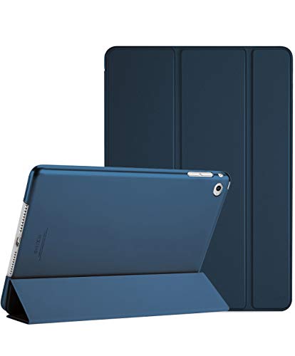 ProCase iPad Air 2 用スマートケース、スマートカバー/半透明つや消し背面/スタンド付き軽量でスリムなフォリオケース、Apple iPad Air 2 (A1566 A1567) 用 – ネイビーブルー