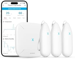 X-Sense WiFi Hygrometer Thermometer, Smart Temperature Monitor Wireless, Mini Humidity Sensor with Notification Alert, Free Data Storage Export, Compatible with Alexa, for Greenhouse, Home, Office
