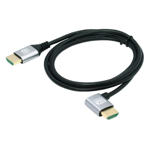 Image of Wefly HDMI 2.1 Cable HDMI Male to Male 90 Degree Left Angled 8K@60Hz 4K@120Hz 48Gbps Ultra High Speed Gold Plated 0.5m for TV Monitor Computer