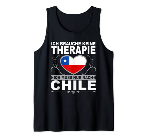 Südamerika Reiseziel Reise Flagge Urlaub Santiago de Chile Tank Top