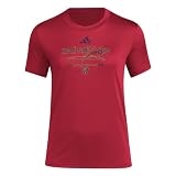 Adidas Womens Real Salt Lake Pre-Game Short Sleeve Soccer T-Shirt,Team Victory Red/Real Salt Lake,X-Large