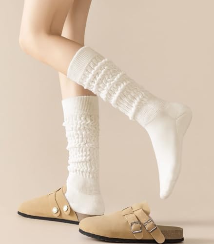Image of Slouchy Socks for Women Stretchy Knee-High Scrunch Socks Soft Long Slouch Boot Socks