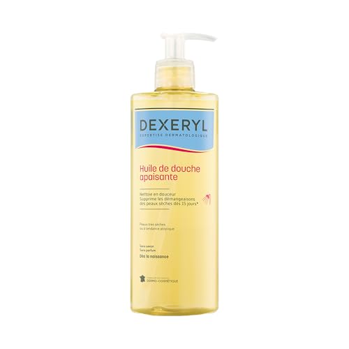 DEXERYL - Huile de Douche Apaisante - Nettoie & Relipide la Peau dès la naissance - Préserve la Barrière Cutanée - Peaux Très Sèches ou à Tendance...