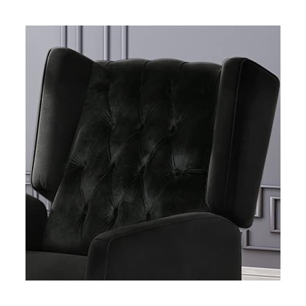 Christopher Knight Home Diana Wingback Recliner, Black + Dark Brown - Image 11