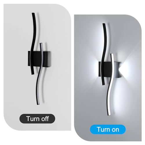Comely Aplique Pared Interior LED, 20 W 2250 LM Lámpara de Pared Moderna, Negro Larga Aplique de Interior para Salón Dormitorio, Cocina, Comedor, Escalera, Pasillo, Blanco Frío 6500K, 60 CM - imagen 5