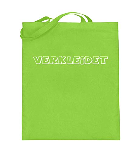 Sac en toile de jute déguisement de carnaval citron vert avec longues anses 38x42cm