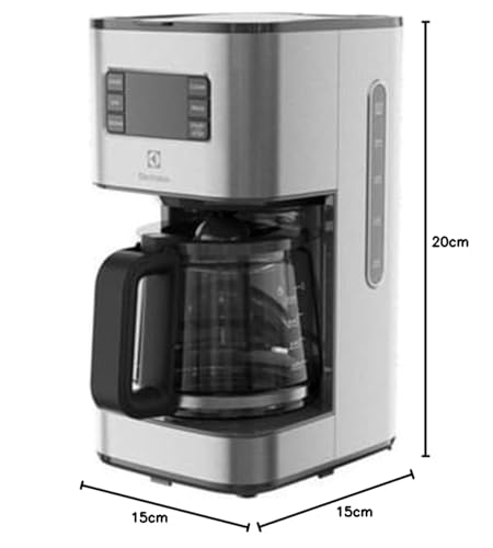 Electrolux Cafetière filtre Create 5 E5CM1-6ST, Sélection d'arômes et minuterie programmable, Puissance 1000 W, Verseuse isotherme 1,38 L, Arrêt automatique, Acier Inoxydable