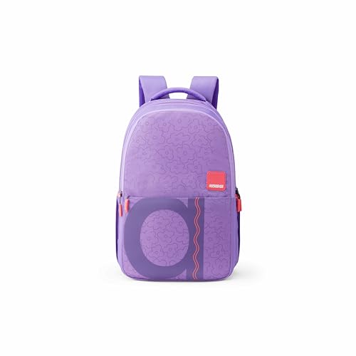 Image of American Tourister Lit | 36 Ltrs | 3 Compartments | Bottle Pocket | Ergonomic Padded Back Panel & Shoulder Straps | Secondary School Backpack | 1 Year International Warranty | Mauve Purple