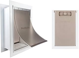 PetSafe New Wall Entry Dog and Cat Door - Pet Door with Telescoping Tunnel - White, Large