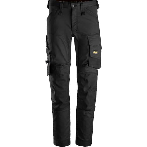 Snickers Workwear AllroundWork, 6341, slim fit, spodnie robocze z praktycznymi kieszeniami, czarny, 40W / 32L
