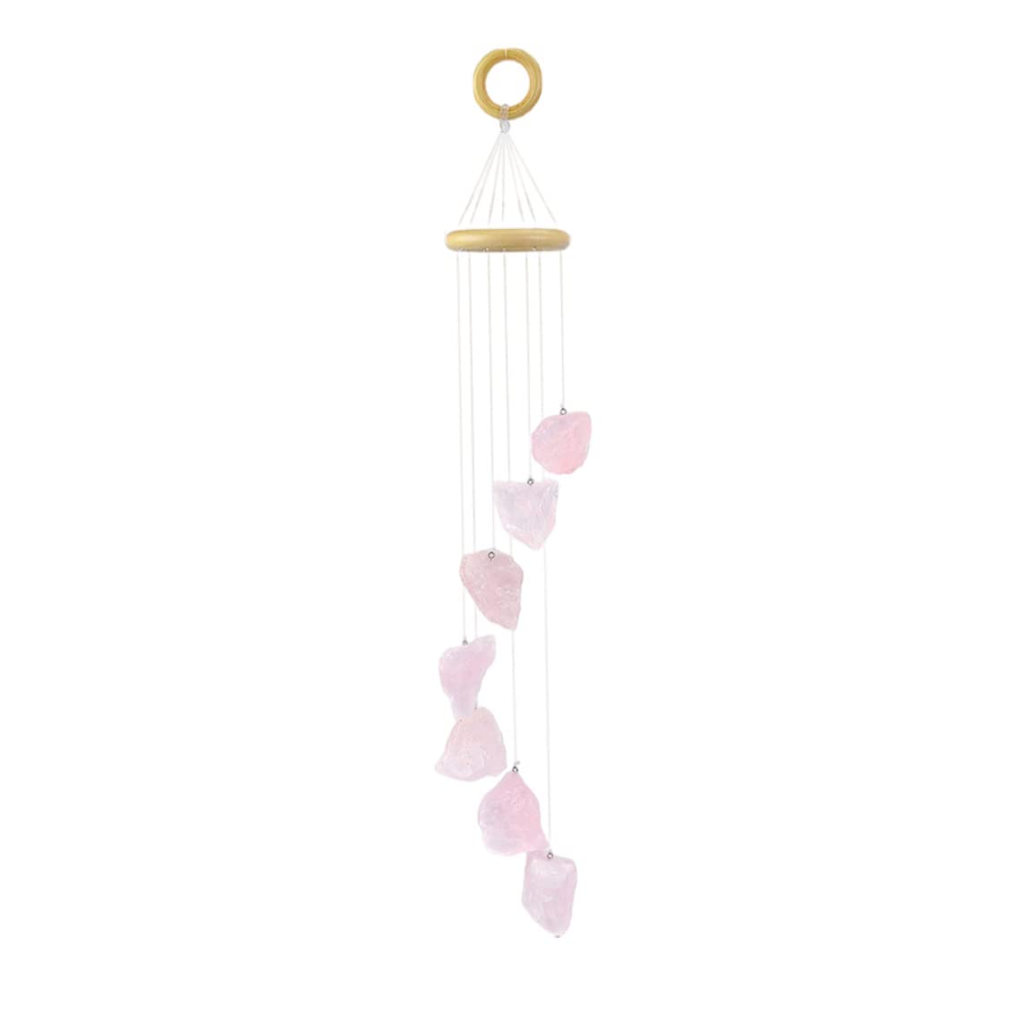 Clochette à vent en quartz rose et pierres de cristal naturel de haute qualité