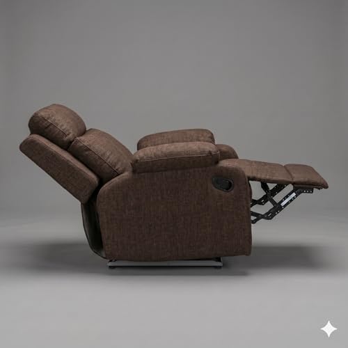 Image of Amazon Brand - Solimo Elira | Single Seater Sofa Recliner | Manual Recliner (Velvet Brown)