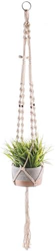 Macrame Plant Hangers Hanging Planters - Handmade 100 Percent Cotton Rope - 50 Inches Long 4 Legs - for Outdoor Indoor - for Pots Up To 10 Inches Diameter - Plant and Pot Not Included