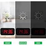 Alarm Clock, LED Digital Clock, Small Wall Clock, Battery Operated, Adjustable 3-Level Led Brightness, Dim Night Mode, 12/24Hr, Cordless, Constantly 1.2'' Digits Display for Bedroom/Travel,Easy to Set - Image 4