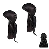 ★ Material: Durag de seda, tejido de imitación de seda, suave y agradable para la piel, transpirable y absorbente de sudor, microelástico estirable, apto para todo tipo de cabezas.