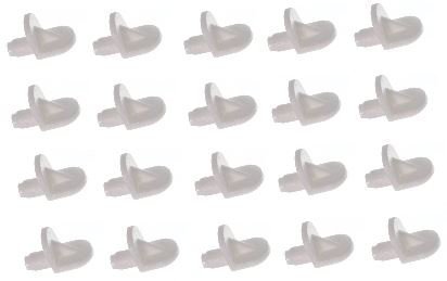 Lot de 50 supports pour étagère penderie en plastique Blanc Meuble étagère bibliothèque porte-clous Cover