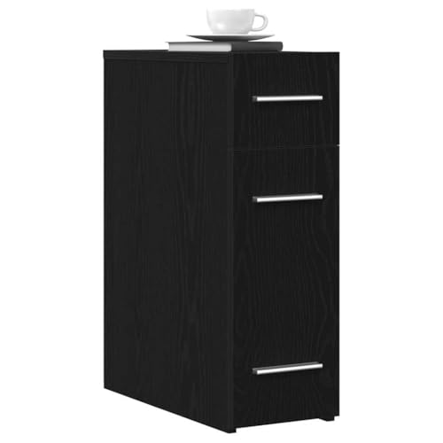 vidaXL Armoire d'apothicaire Chêne Noir 20 x 45,5 x 60 cm, Armoire apothicaire rectangulaire, Rangement Pratique, Meuble d'intérieur Moderne, Design en Bois...