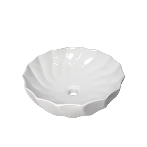 OLSKFUH Bathroom Vanity Modern Minimalist Hotel Washroom Above Basin Bathroom Round Washbasin Ceramic Vessel Sink Bathroom Sink,
