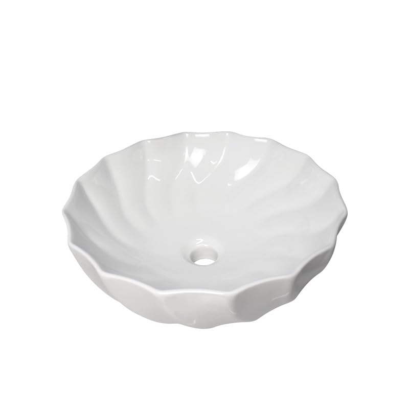 Lavabo de cerámica redondo con diseño minimalista y acabado premium