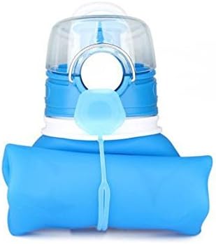 CraftyBottle Collapsible Water Bottle with Handle - Large 26 oz 750 ml | Foldable Travel and Sports Water Bottle, Non Toxic BPA Free Silicone, Rolls Up for Compact Storage Size