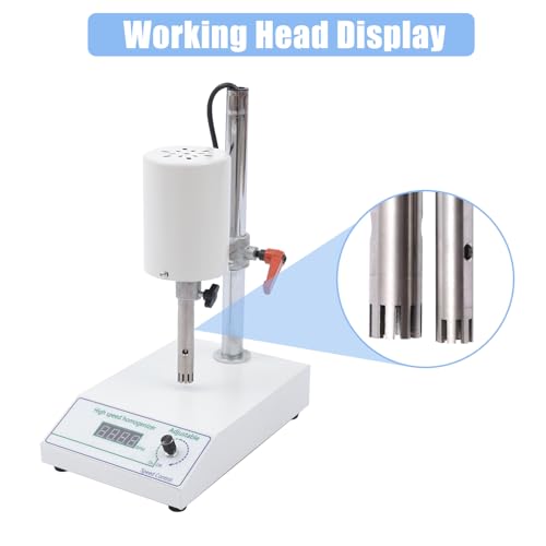Cildon HOMOGENIZER LAB DISPERSER EMULSIFIER 8000-22000 Rpm Speed Adjustable, 5-1000Ml Processing Capacity, W/ 2 Working Heads(12Mm&18Mm, Length 120Mm) 220W Homogenizer thumb #5