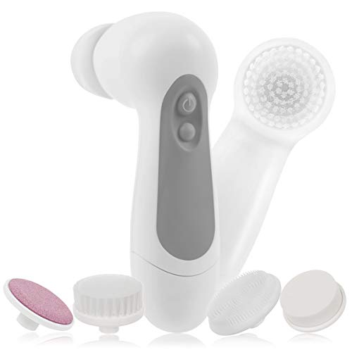 CLSEVXY Waterproof Facial Cleansing Brush with 5 Brush Heads for Deep Cleansing, Gentle