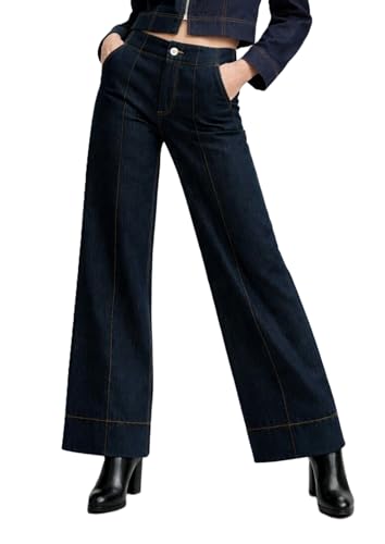 Image of Ben Martin Women's High Waist Jeans || Flared Bell Bottom Bootcut Pants || Wide Leg Stretch Denim - Perfect for Travel, Party & Everyday Use - Sizes 26-40 (2)