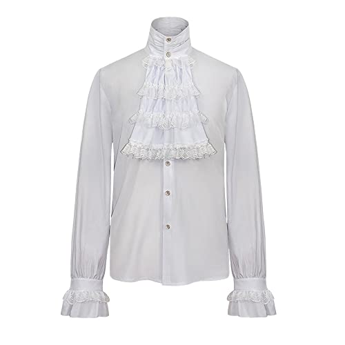 Disfraz victoriano medieval de aristócrata y camisa de vampiro gótico BaronHong