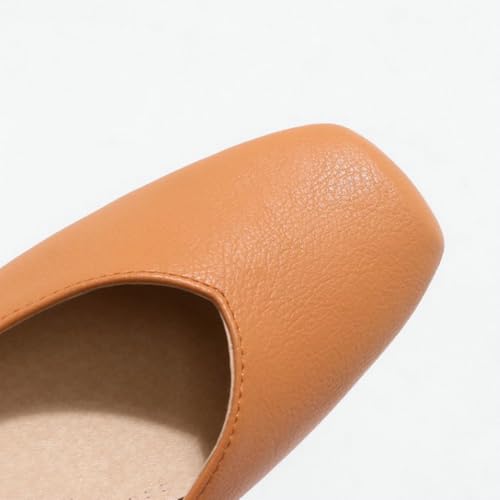 DINTAHA Square Toe Flats Closed Toe Ballet Flats Dressy Casual Slip On Ballerina Shoes2