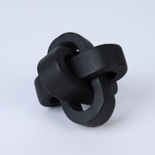 Cadena de madera decorativa de 3 eslabones negros estilo boho 6