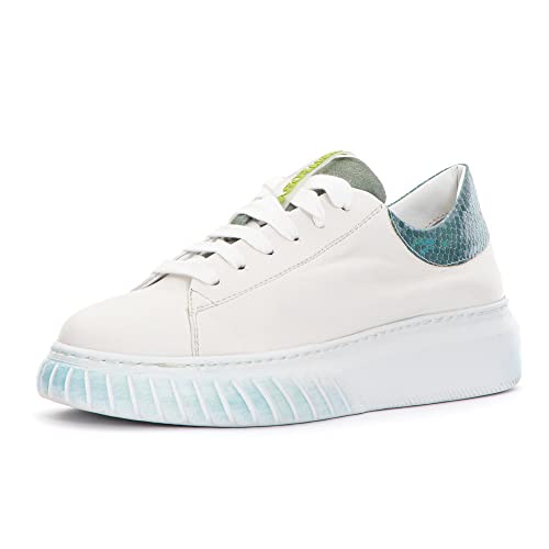 ANDIA FORA Zoe R Maxy Bianco Sun Sneaker Donna Pelle Blanco Bianco Salvia 36 EU